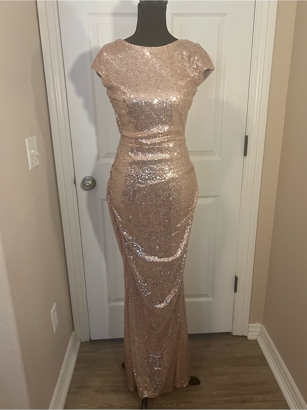Windsor Rose Gold Sequin Maxi Gown